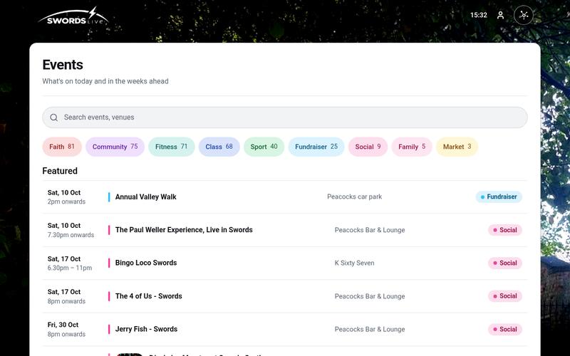 MapClick Events on Swords Live — local calendar of what’s on
